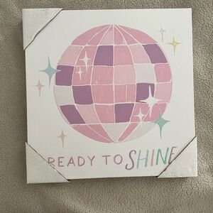 Ready to Shine Pink Disco Ball Wall Art - Decor